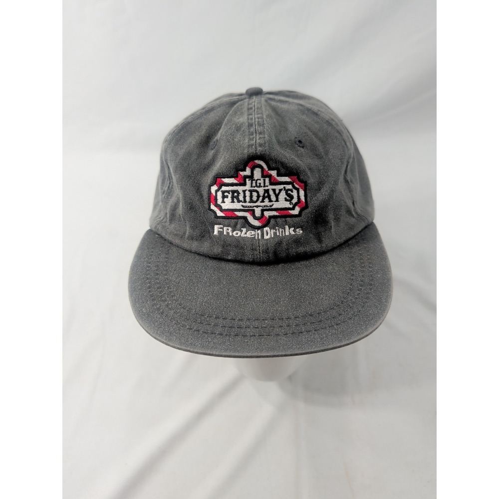Vintage T.G.I. Friday's Authentic Frozen Drinks Black Nylon Snapback Hat